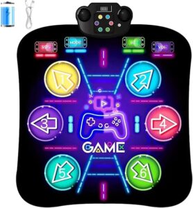 2025 Upgraded Kids Dance Mat for 3 4 5 6 7 8+ Year Old, Rechargeable Light Up Girls Dance Mats with Large Capacity Battery