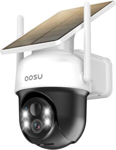 AOSU Solar Camera Security Outdoor - 100% Wire-Free Security Cameras Wireless Outdoor for Home Surveillance