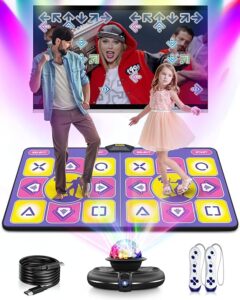Double Dance Mat - Wireless Electronic Dance Mat for TV with Camera, Anti-Slip Fitness Dance Pad for Kids & Adults