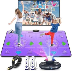 FWFX Dance Mat for Kids and Adults - Double User Wireless Dancing Mat, Exercise & Fitness Dance Step Pad Game