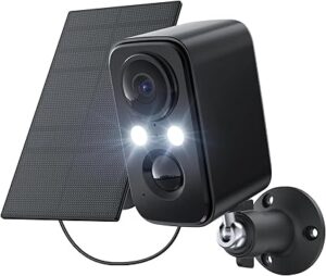 Security Cameras Wireless Outdoor- Cameras for Home Security WiFi Camera with Solar Panel Battery Powered Surveillance System Kit Motion Sensor