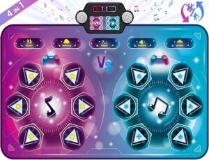 Upgraded Extra Large Electronic Dance Mats, Dance Pad with Single&Double Players Mode, Dancing Music Playmat with LED Light