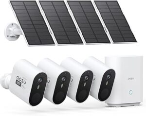 AOSU 3K:5MP Solar Security Cameras Outdoor Wireless, Ultra HD Video Home Security System 4-Cam Kit with 166° Ultra Wide Angle