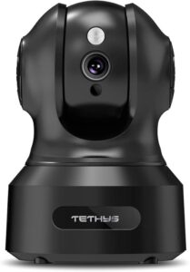 TETHYS Wireless Security Camera 1080P Indoor [Work with Alexa] Pan:Tilt WiFi Smart IP Camera Dome Surveillance System w:Night Vision