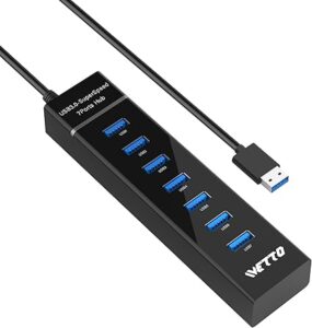 IVETTO Data USB Hub Splitter with 3.3ft Long Cable for Laptop